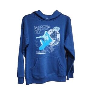 Sonoma Super Soft Boys Pull Over Bluer Hoodie Size Large Sweatshirt Skate Co NWT